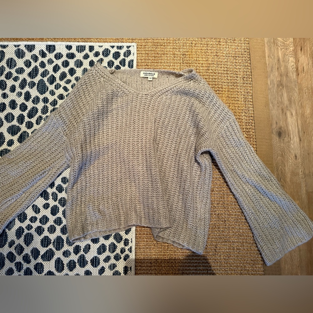 Luzabelle tan chunky knit sweater